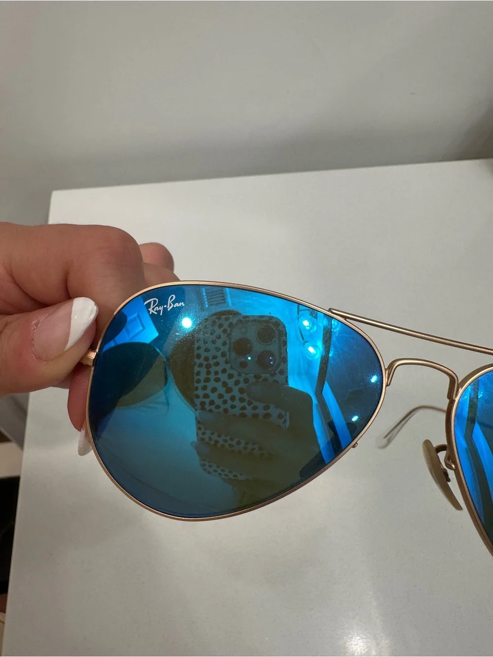 Ray Ban Aviator Large Metal Sunglasses- Blue